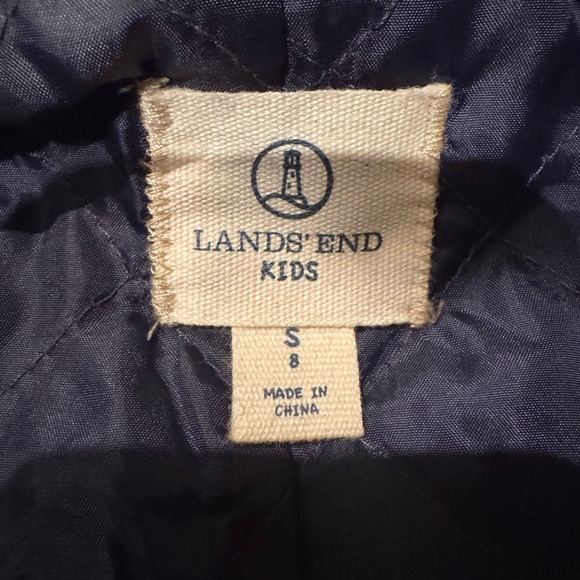 Navy Pea Coat Boys Land's End Size Small 8 - Picture 4 of 4